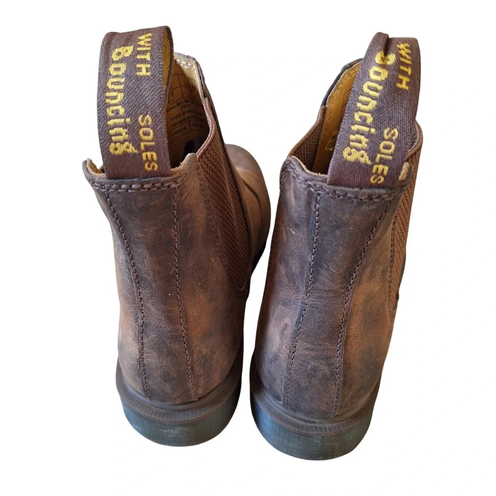 Dr Martens 2976 Brown Crazy Horse Leather Chelsea Boot Pull On Mens 7